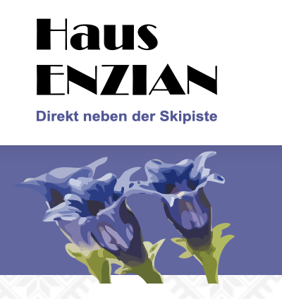 Logo Haus Enzian mit Blumenmotiv